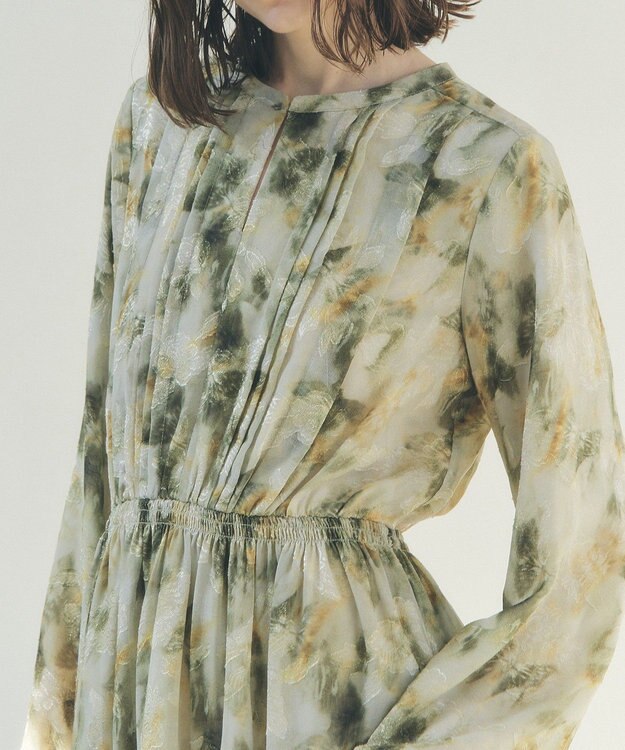 YECCA VECCA ぼかしフラワー柄ワンピース Yellow