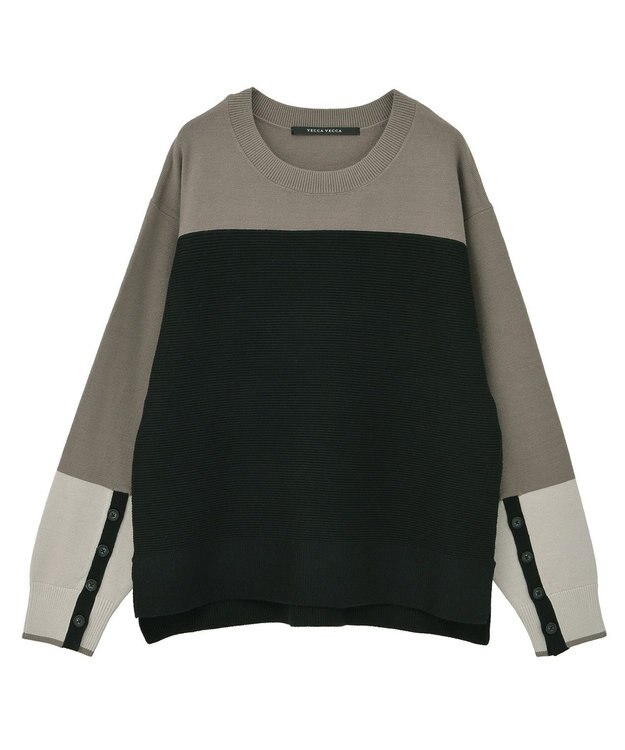 YECCA VECCA 釦デザイン配色ニット Border