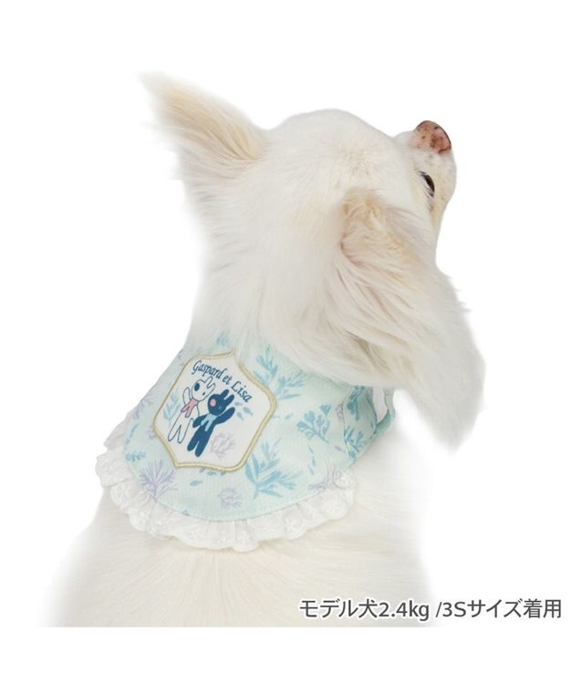 PET PARADISE リサとガスパール クールバンダナ 《海草柄》 小型犬 ライトブルー