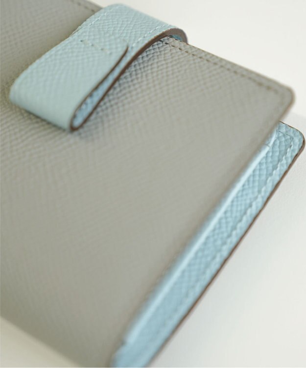 Atelier nuu 日本製 本革 バイカラーnoble 二つ折れウォレット new!アイスグレー×ライトブルー