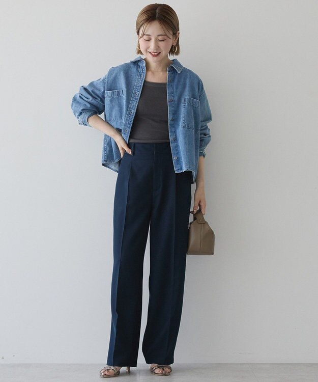 AMERICAN HOLIC Ｗポケットデニムショートシャツ Indigo