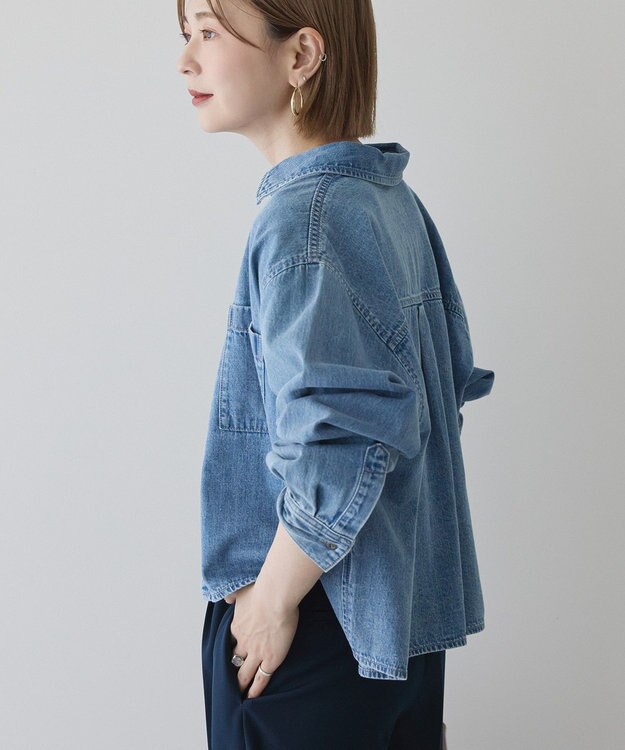 AMERICAN HOLIC Ｗポケットデニムショートシャツ Indigo