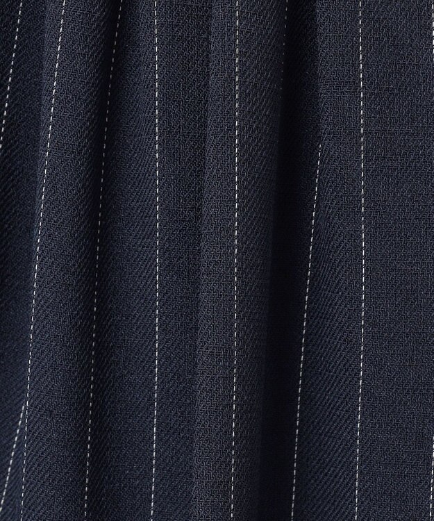 uncrave リネンライクツイル テーパードパンツ ネイビーストライプ