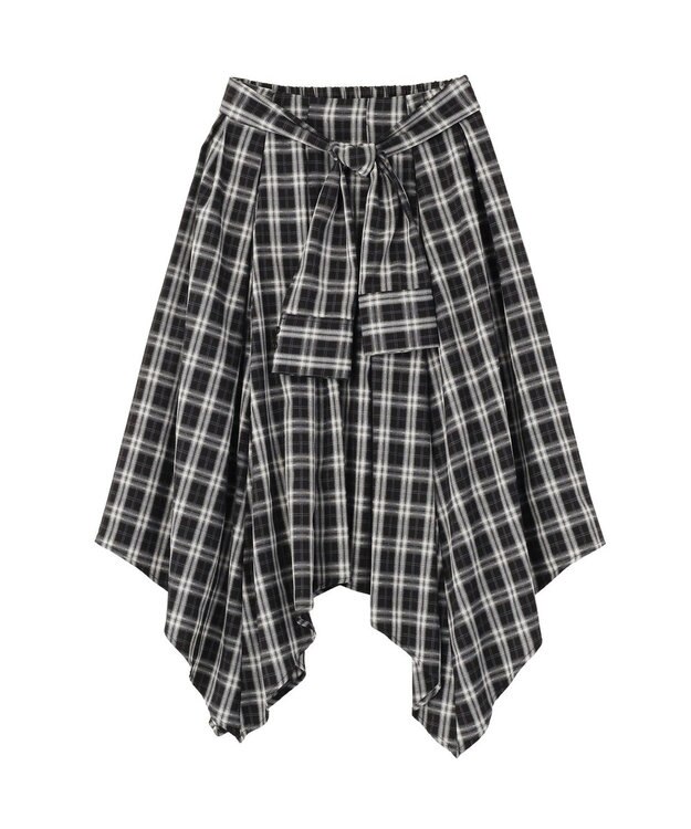 earth music&ecology イレヘムチェックシャツライクスカート Black