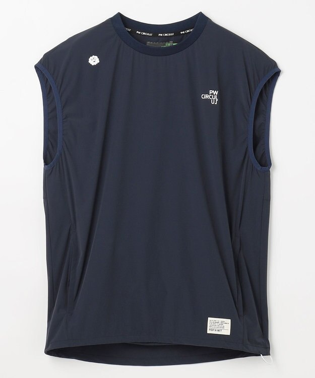 PW CIRCULUS 【撥水加工 / 小さくまとまる】【UNISEX】オーバーサイズ パッカブルベスト ゴルフウェア メンズ レディース ネイビー系