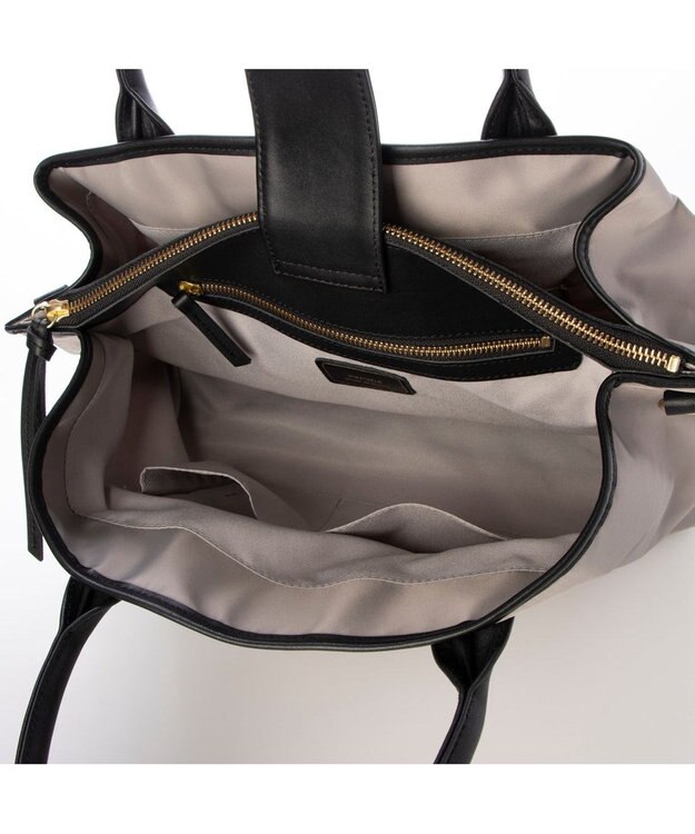 UNBILLION ペルケ perche / ナイロン×牛革付属ユーティリティ2wayトート ライトグレー