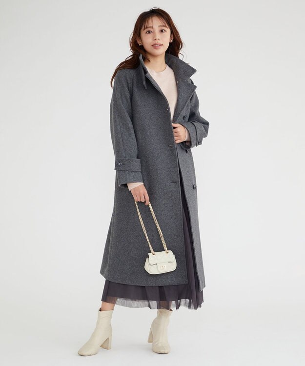 Feroux 【洗える】コルセットチュール スカート グレー系