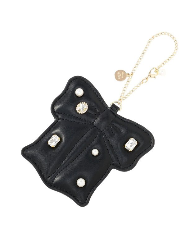 Maison de FLEUR リボンビジューパスケース Black