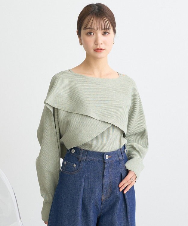 earth music&ecology ＳＥＴ２点クロスニット＋キャミソール Mint