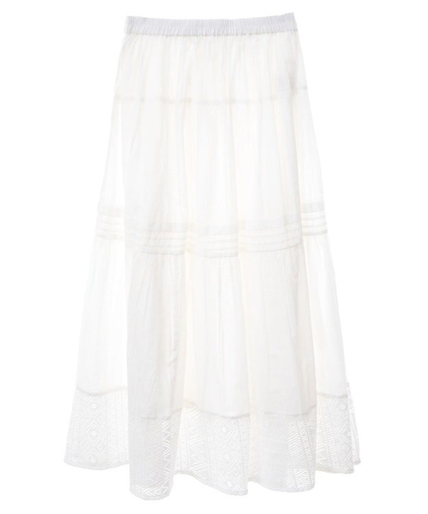 Green Parks Ｉ　裾レースティアードスカート White