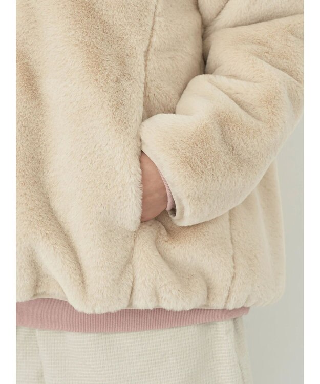 earth music&ecology マルチウェイマウンテンパーカー（ファー） Beige