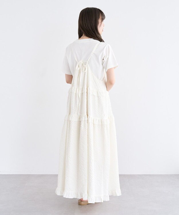 Green Parks ・Petit Fleur フリルティアードキャミワンピ Sax