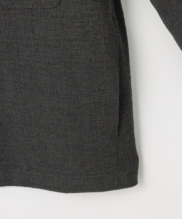 自由区 L 【17号サイズまで展開】ライトブッチャーノーカラー ブルゾン チャコールグレー