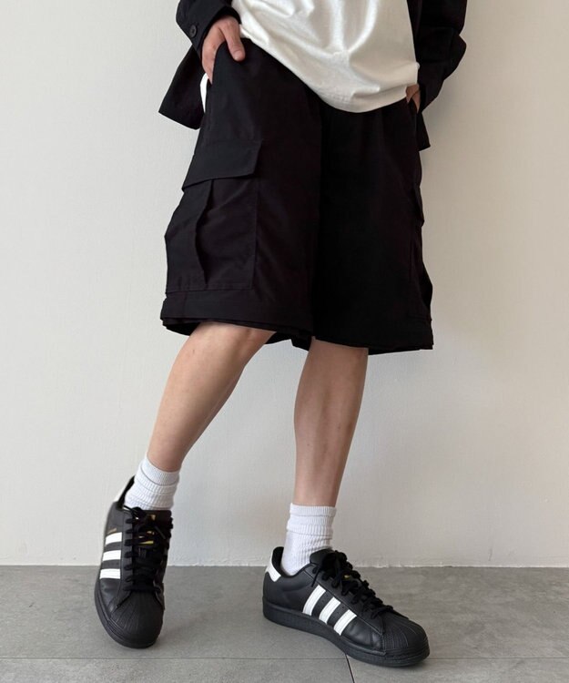 WEGO 【セットアップ対応ITEM】2WAYリップストップカーゴパンツ ブラック