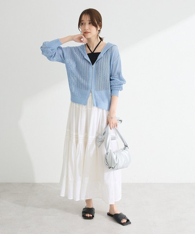 Green Parks Ｉ　裾レースティアードスカート White