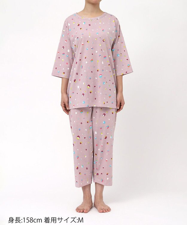 tsumori chisato SLEEP ツモリチサト パジャマ 7分袖 長袖 8分丈 綿100%(本体) 天竺素材 レディース UDT259 /ワコール ピンク