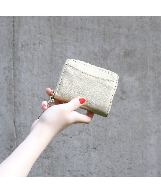 UNBILLION ペルケ perche / イタリアンレザー・ジャバラカードウォレット ゴールド