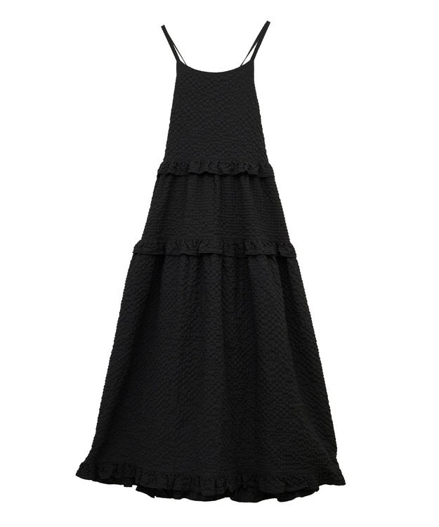 Green Parks ・Petit Fleur フリルティアードキャミワンピ Sax