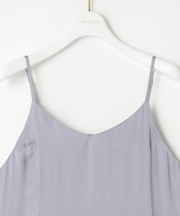 ANY SIS 【貴島明日香さんコラボ・3点セット】メッシュ ニット×キャミ ワンピース ライトブルー