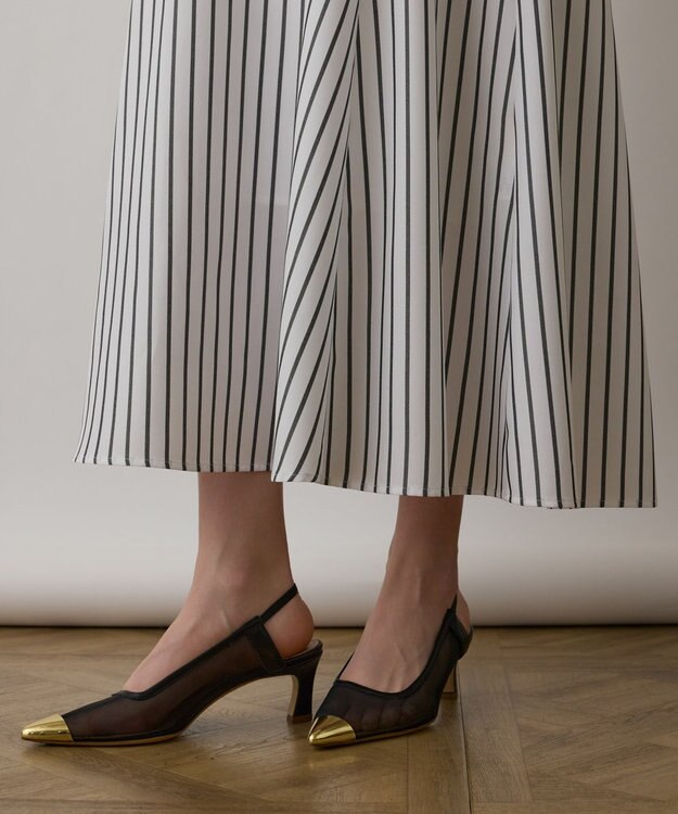 GRACE CONTINENTAL ストライプシャツワンピース ホワイト