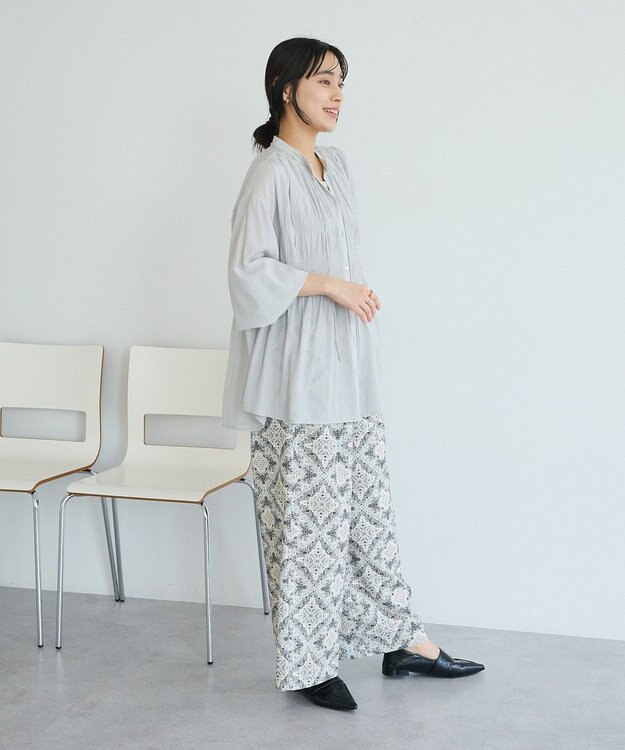 CRAFT STANDARD BOUTIQUE ウ゛ィンテージボイルロングスリーブブラウス Light Gray