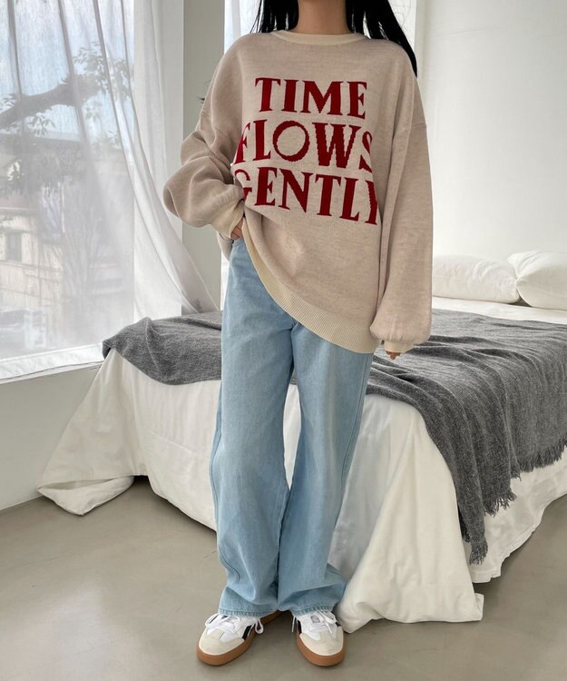 WEGO グラフィックBIGニットプルオーバー 柄8