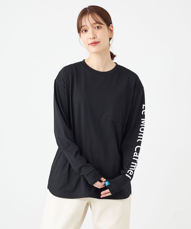 SHARE PARK LADIES 【UNISEX】吸水速乾 ショルダーロゴロングスリーブTシャツ（S・Mサイズ） ブラック