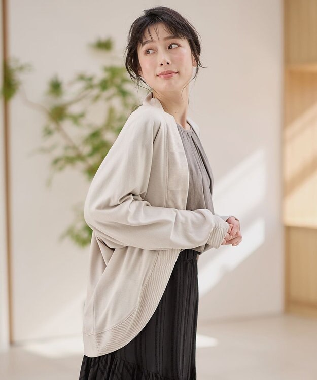 ANY 【洗濯機可/UVケア】ドルマンスリーブカーディガン サンドベージュ