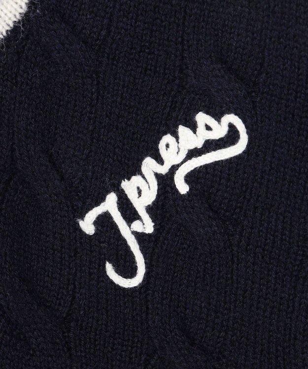 J.PRESS MEN 【NYUZELESS】ラムズウール ケーブルチルデン ニット ネイビー系