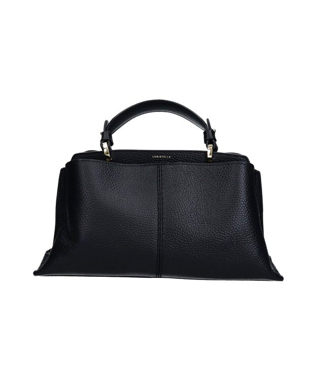 INTER-CHAUSSURES 【LORISTELLA】レザーハンドルセンターシームハンドバッグ ブラック