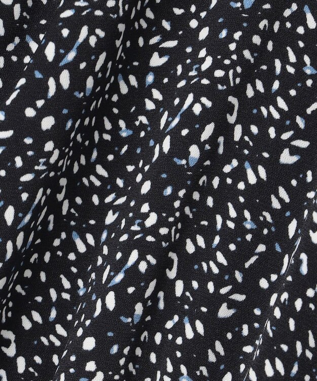 ANY SIS L 【洗える】フラワープリントワンピース × ニットベスト セット ブラック系