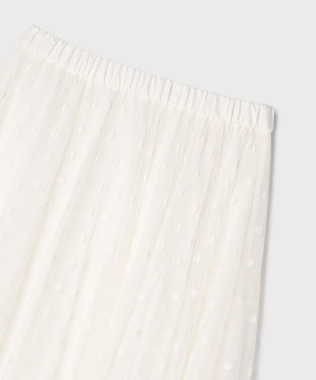 GRACE CONTINENTAL フロッキードットプリーツスカート ホワイト