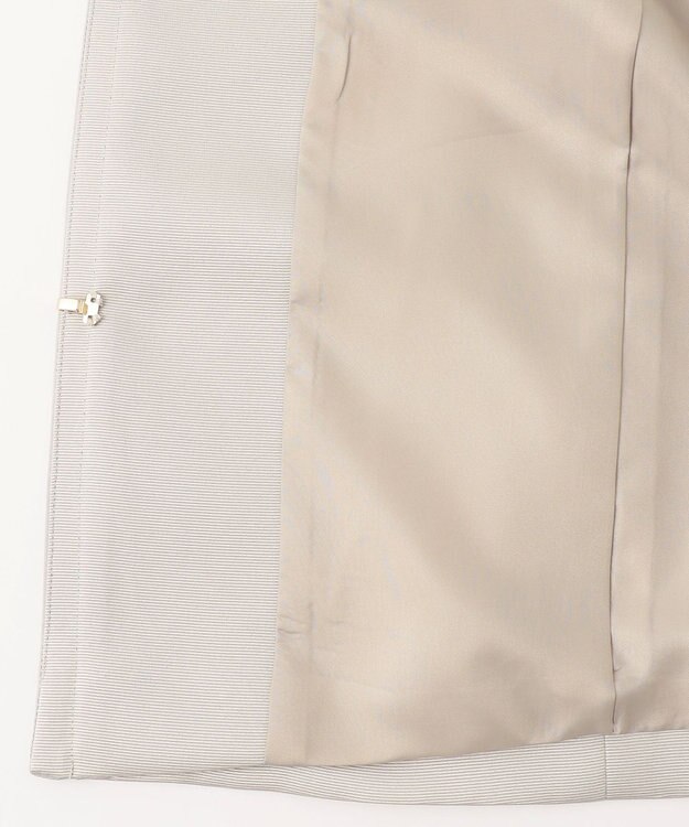 自由区 L 【洗える】グログランノーカラー ジャケット ベージュ