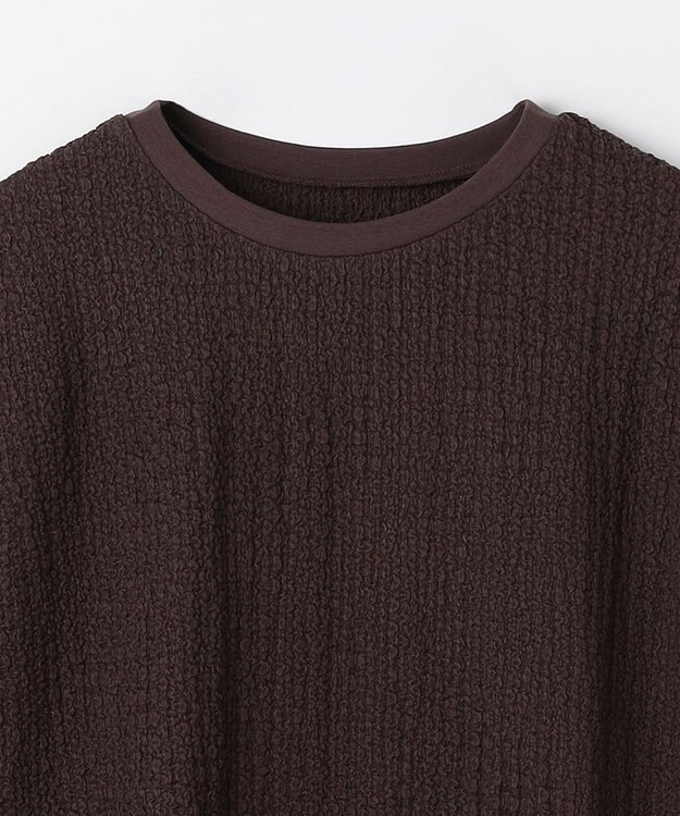 ANY L レースフレンチスリーブプルオーバー ブラウン