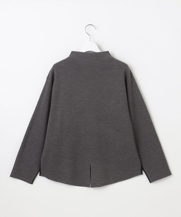 自由区 【セットアップ対応】ウールミラノボトルネック ニット ネイビー×チャコール