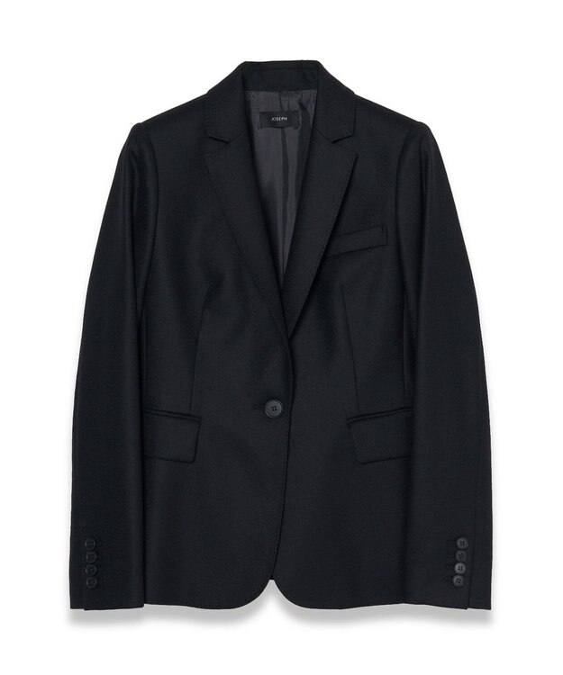 JOSEPH 【WEB&OUTLET限定】ハイカウントサキソニー　シングルブレストジャケット Black