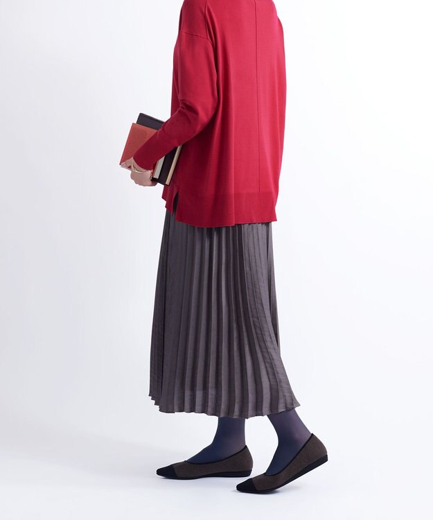 steppi 【洗える】起毛 ポインテッドパンプス ブラウン×ブラック