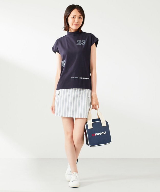 23区GOLF 【WOMEN】【ストレッチ】サッカープリント スカート ホワイト系1