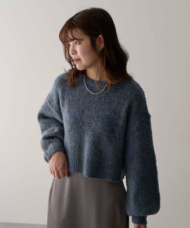 Green Parks ・ＥＬＥＮＣＡＲＥ　ＤＵＥ　ミックスシャギーニット Blue