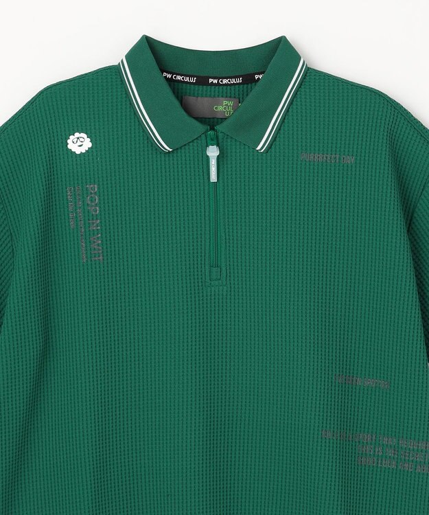 PW CIRCULUS 【WOMEN】ワッフルハーフジップポロ 2026年モデル ゴルフウェア レディース グリーン系
