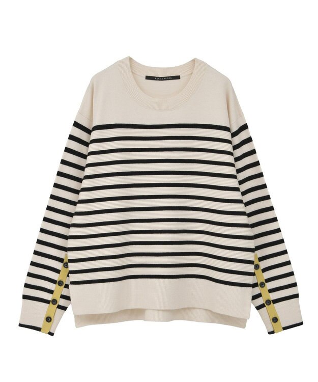 YECCA VECCA 釦デザイン配色ニット Border