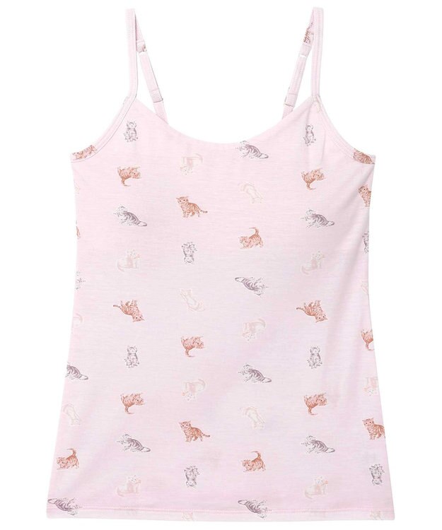 une nana cool 猫プリント カップ付きキャミソール RP