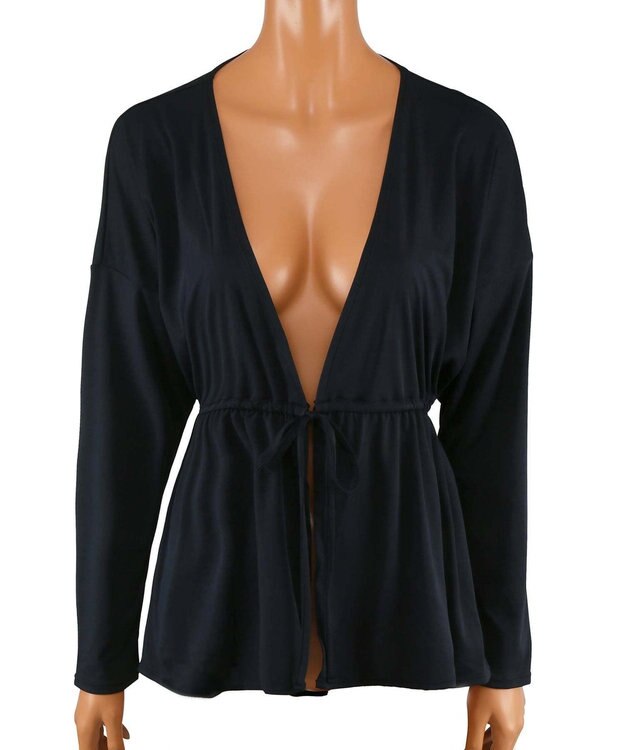 San-ai Resort（三愛水着楽園） 【UPF50＋】水陸両用羽織り　M【Coral veil（コーラルヴェール）】 ブラック