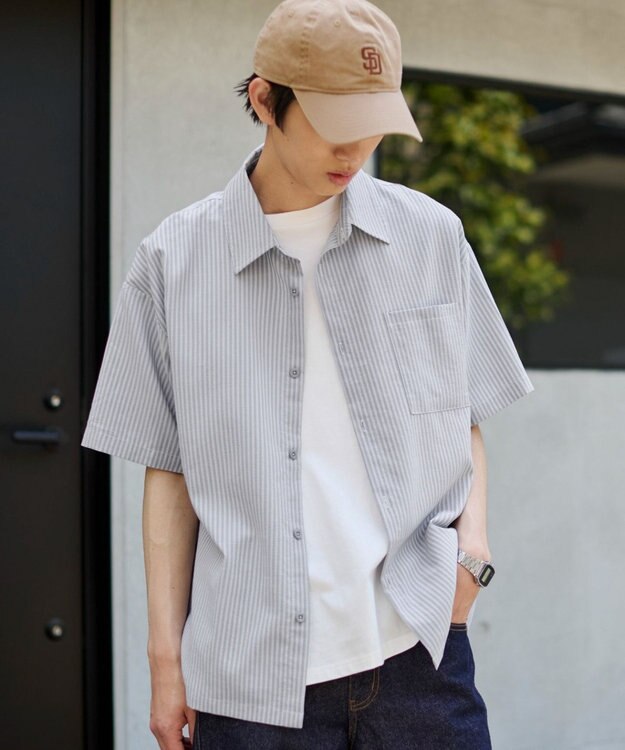 WEGO クロップドSSサッカーストライプシャツ ブラック