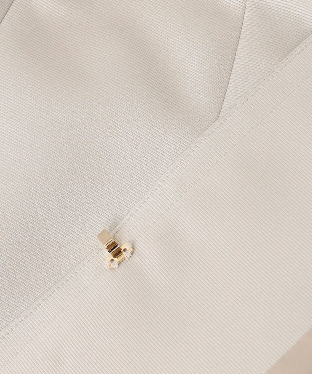 自由区 L 【洗える】グログランノーカラー ジャケット ベージュ