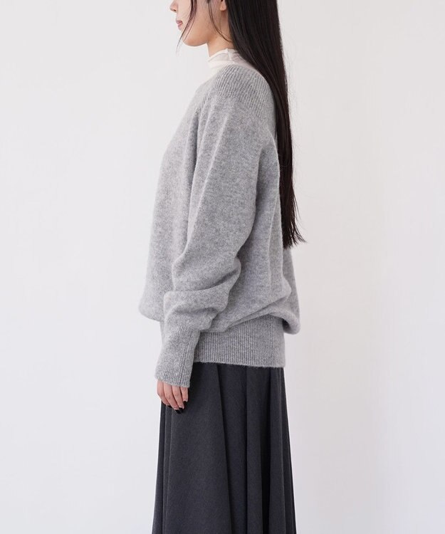 TOQUE 〈大草直子さんアドバイザー〉ベビーアルパカ×ウール縮絨ニットラグランスリーブ グレー