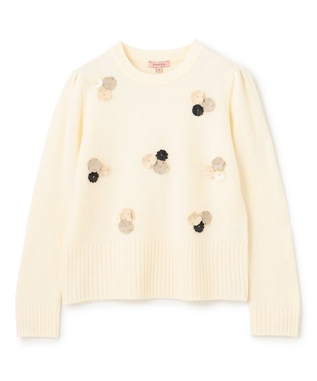 TOCCA FLOWER BONBON ニットプルオーバー アイボリー系