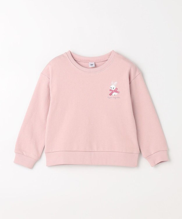 ANY KIDS アニマル バックプリントトレーナー ピンク×ウサギ