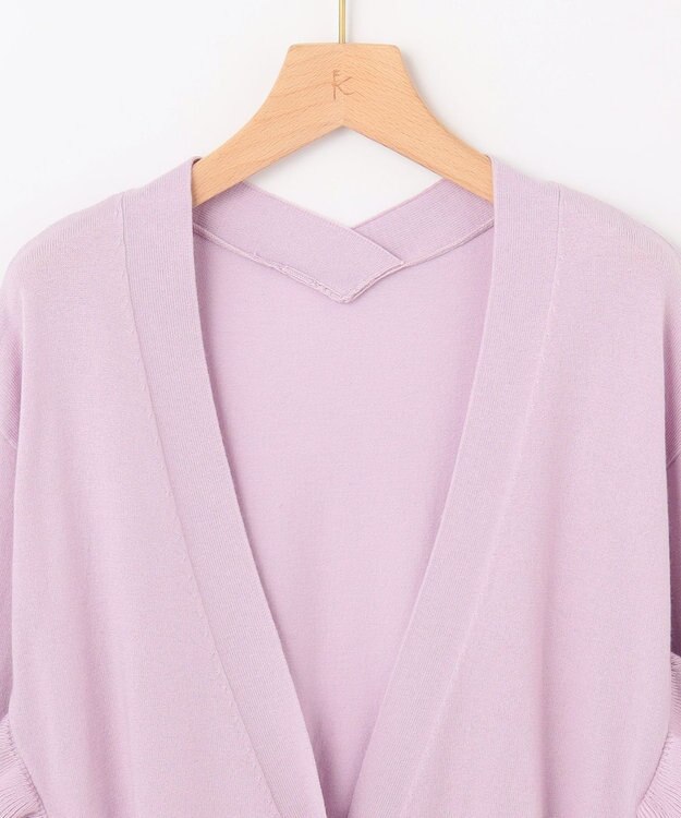 組曲 【WEB限定】サイドフリルカーディガン ライラック系