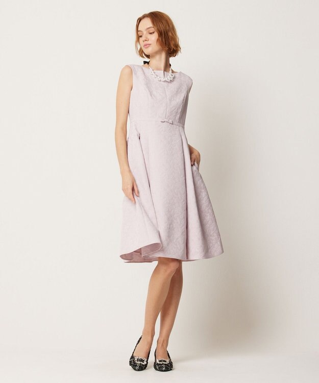 TOCCA 【WEB限定カラーあり】【消臭・洗える】RIBBON LABYRINTH JACQUARD ドレス ピンク系